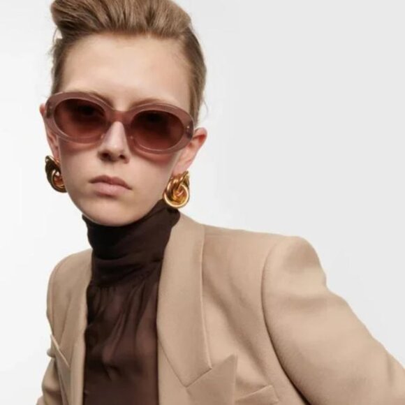 CELINE Triomphe 01 Sunglasses In Acetate BROWN CRYSTAL - Picture 2 of 4